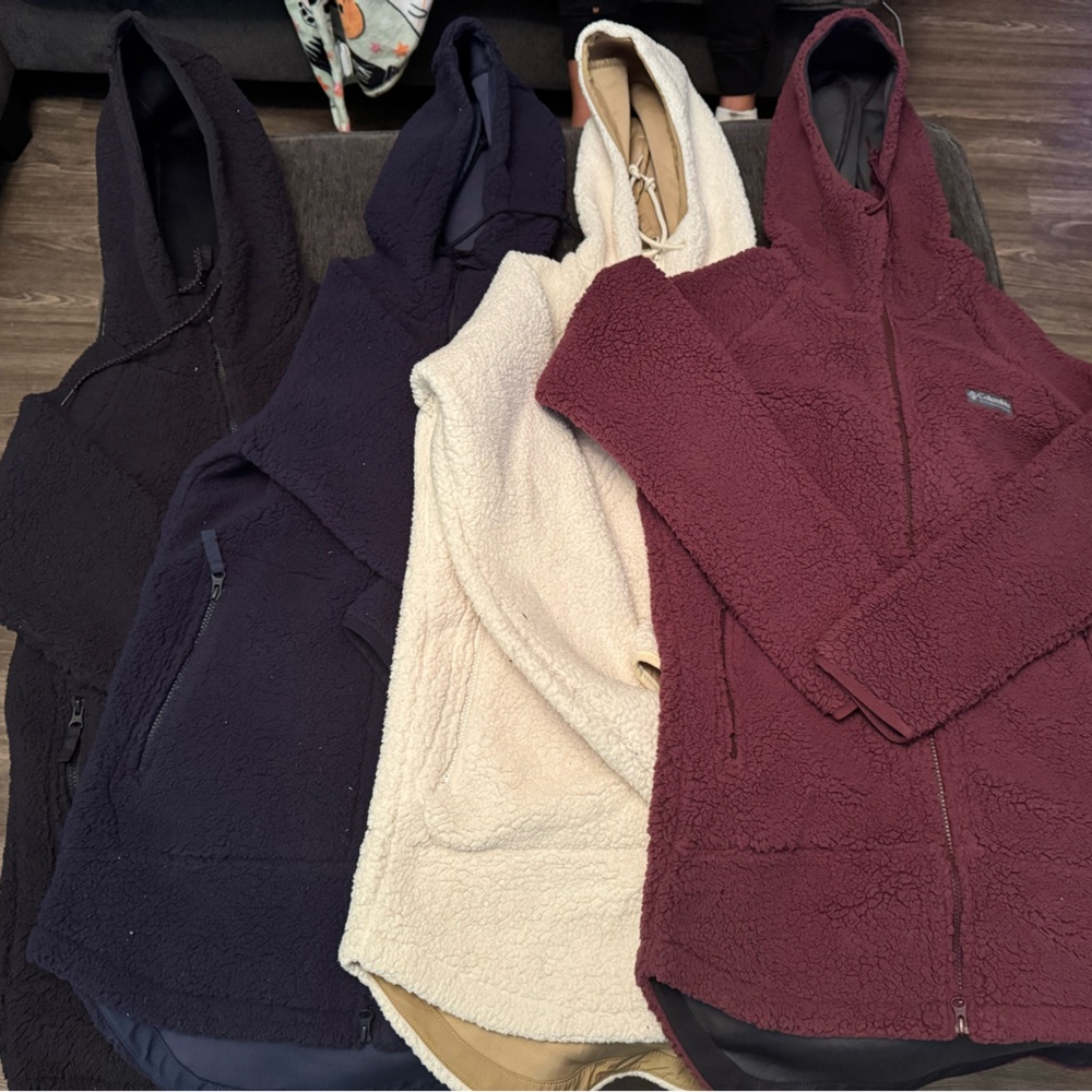 Columbia Women's Fleece Hooded Sweater - Navy, Cream, Burgundy, black